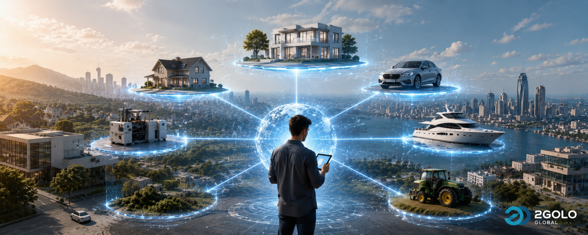 2Golo Shop decentralized marketplace connecting real estate, vehicles, yachts, machinery, and agricultural equipment through crypto-based P2P transactions.